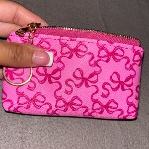 Pink Bow Patterned Coin Purse